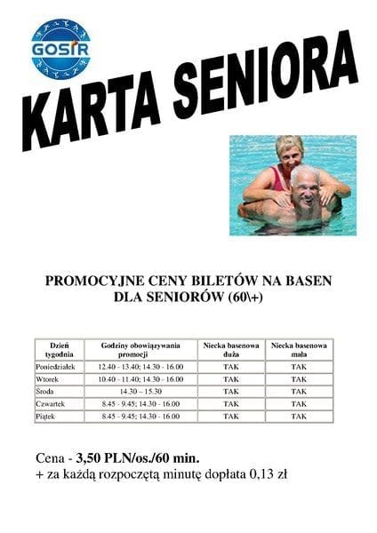 Karta Seniora - Basen Gniezno